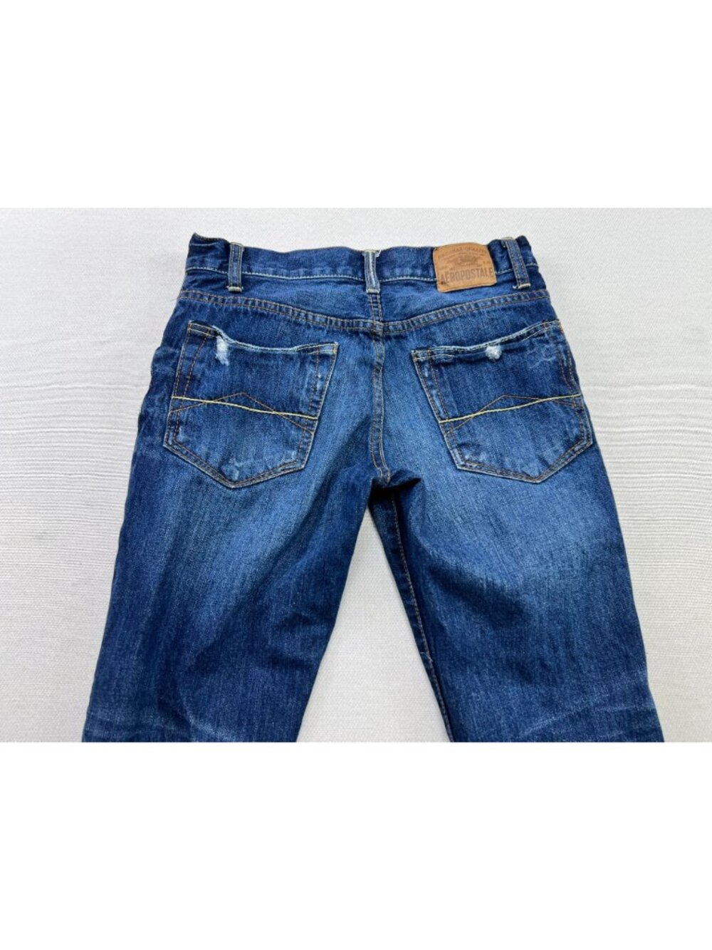 Aeropostale Men's Driggs Slim Bootcut Jeans Distressed Denim Size 29x30 Blue - Picture 8 of 8
